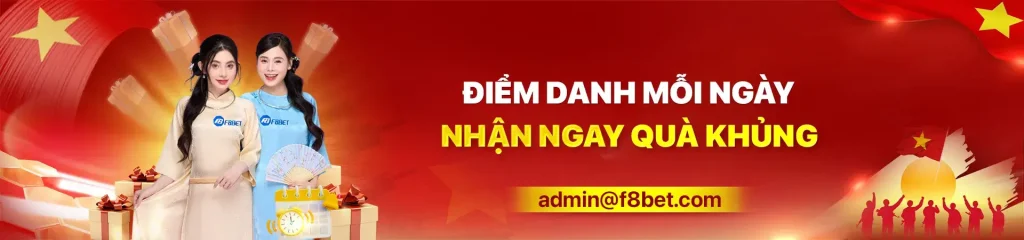 Điểm danh F8bet com mỗi ngày nhận quà